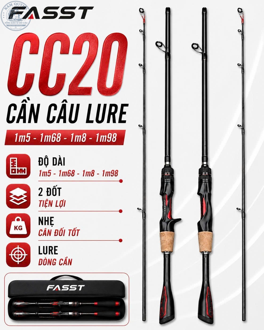 CẦN CÂU LURE FIASST CC20 CHÍNH HÃNG (Có bán ngọn thay thế) CẦN CÂU LURE FIASST CC20 CHÍNH HÃNG (Có bán ngọn thay thế)