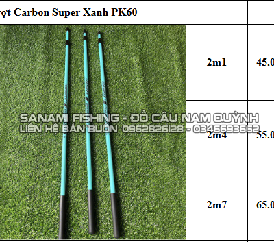 Cán Vợt Cacbon Super Xanh - PK60