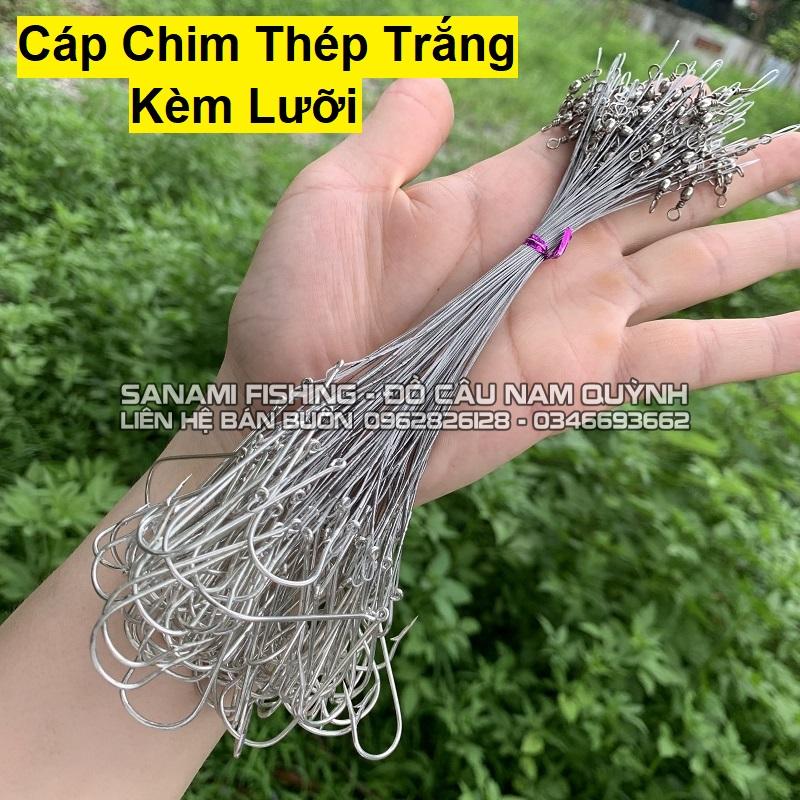 Túm 100 Cáp Chim Thép Trắng Kèm Lưỡi - LC26 Túm 100 Cáp Chim Thép Trắng Kèm Lưỡi - LC26