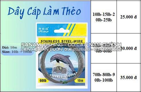 Dây cáp làm thẻo 10lb-25lb