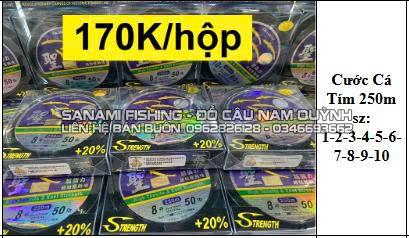 Hộp dây cước câu cá tím 250m - Cước tàng hình chịu tải cao