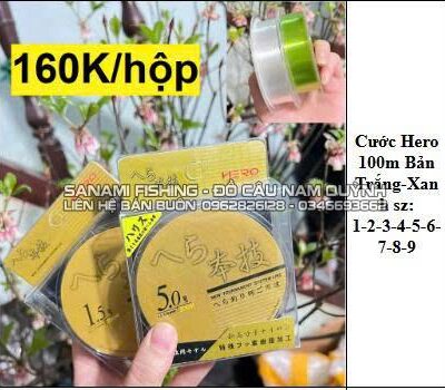 Dây cước câu Hero 100m màu trắng - Cước tàng hình chịu tải cao