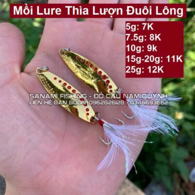 Mồi Lure Thìa Lượn Đuôi Lông 5g