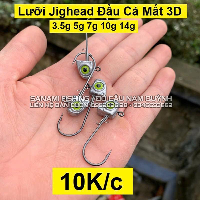 Lưỡi Jighead mắt 3D chuyên câu cá lóc, cá chẽm