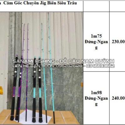 Cần cắm gốc chuyên Jig biên trâu bò  ngang-đứng 1m75