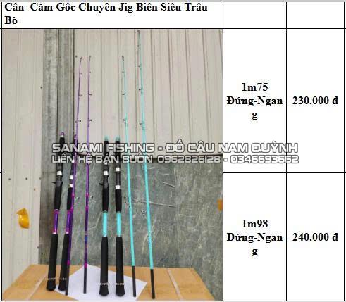 Cần cắm gốc chuyên Jig biên trâu bò  ngang-đứng 1m75