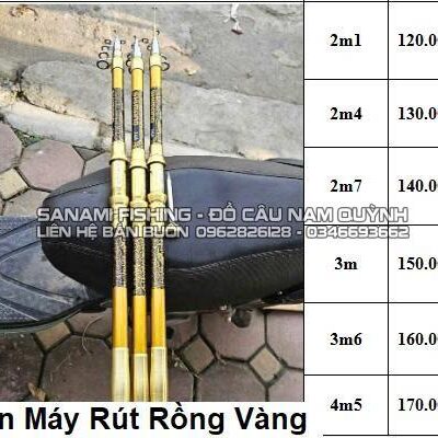 Cần câu máy rút rồng vàng-2m1