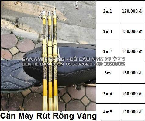 Cần câu máy rút rồng vàng-2m1