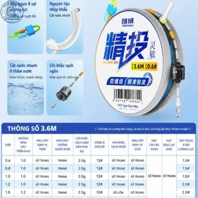 Dây trục câu cá Chuangwei chính hãng bản thường - DT28