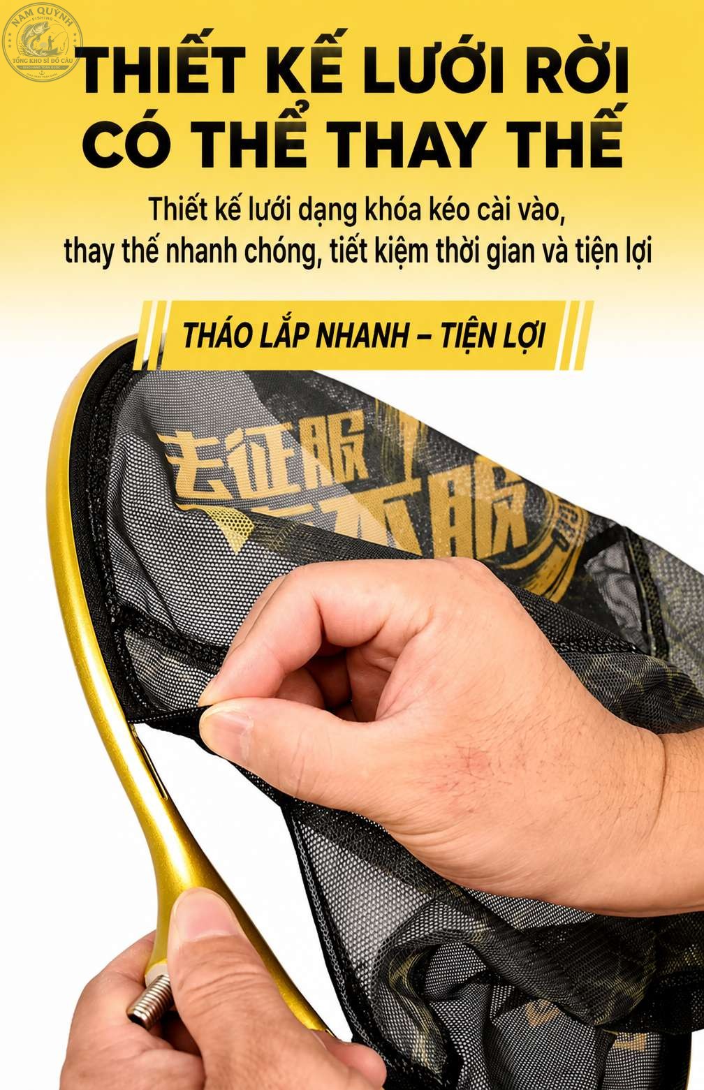 Vành Vợt Vàng-Đen Loại B Liền Khối Câu Cá Cao Cấp MINGTU 40cm-PK155 Vành Vợt Vàng-Đen Loại B Liền Khối Câu Cá Cao Cấp MINGTU 40cm-PK155