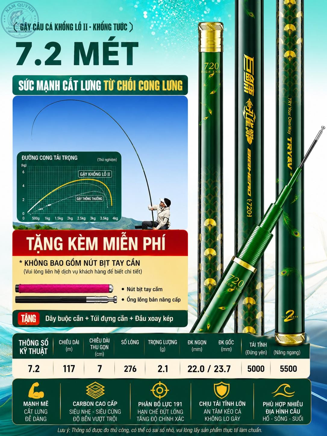 Cần Câu Tay Săn Hàng Khổng Tước Linh Cự Thương Hiệu ChuangWei-TRY&V CC27 Cần Câu Tay Săn Hàng Khổng Tước Linh Cự Thương Hiệu ChuangWei-TRY&V CC27