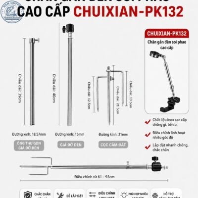 Chân cắm đất gắn đèn soi phao cao cấp Chuixian-PK132