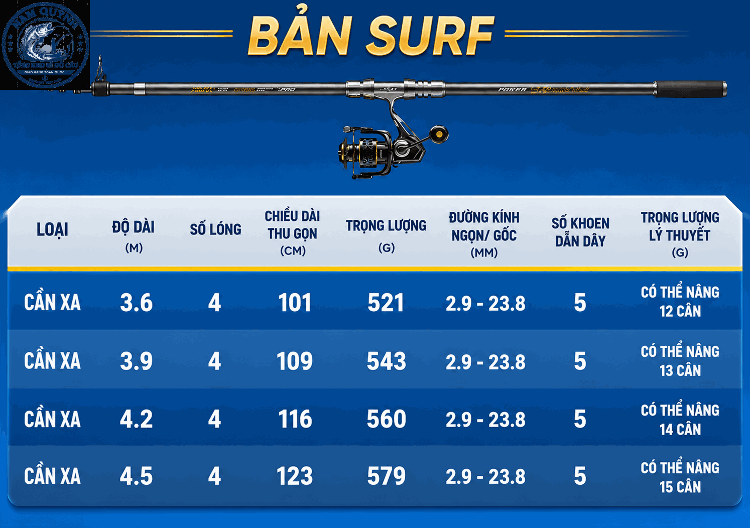 Cần Câu Biển Chuangwei Try&V Chính Hãng Bản Surf-CC39 Cần Câu Biển Chuangwei Try&V Chính Hãng Bản Surf-CC39