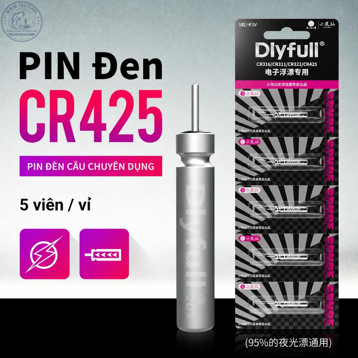 Hộp Pin Tiểu Phượng Hoàng Chính Hãng Đen CR425–PK152 Hộp Pin Tiểu Phượng Hoàng Chính Hãng Đen CR425–PK152