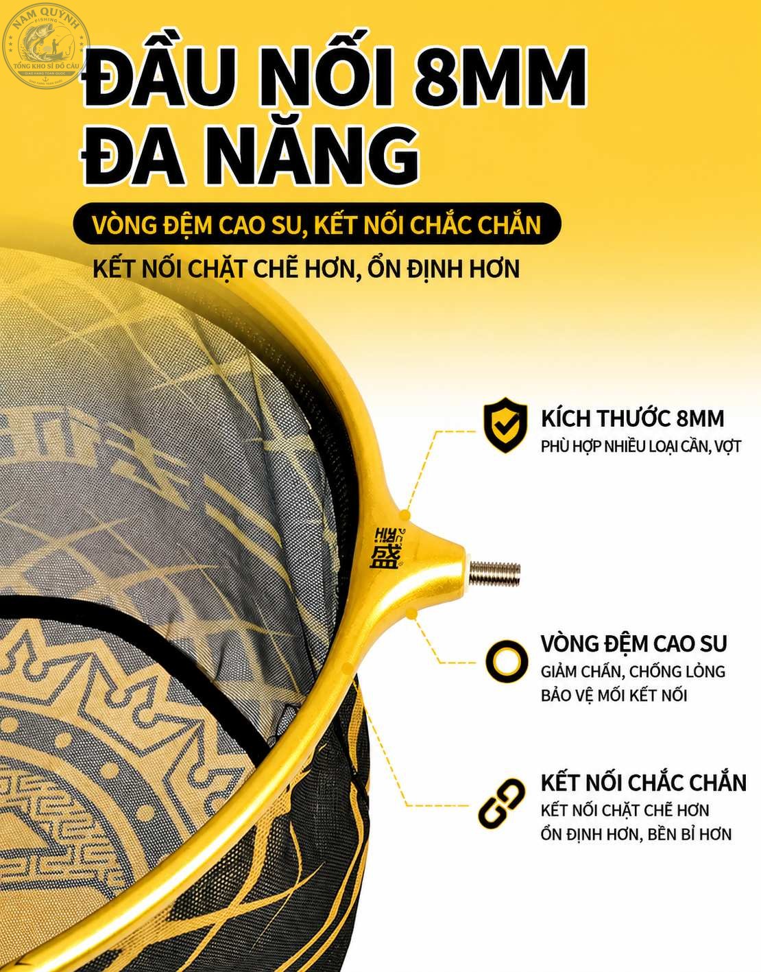 Vành Vợt Vàng-Đen Loại B Liền Khối Câu Cá Cao Cấp MINGTU 40cm-PK155 Vành Vợt Vàng-Đen Loại B Liền Khối Câu Cá Cao Cấp MINGTU 40cm-PK155