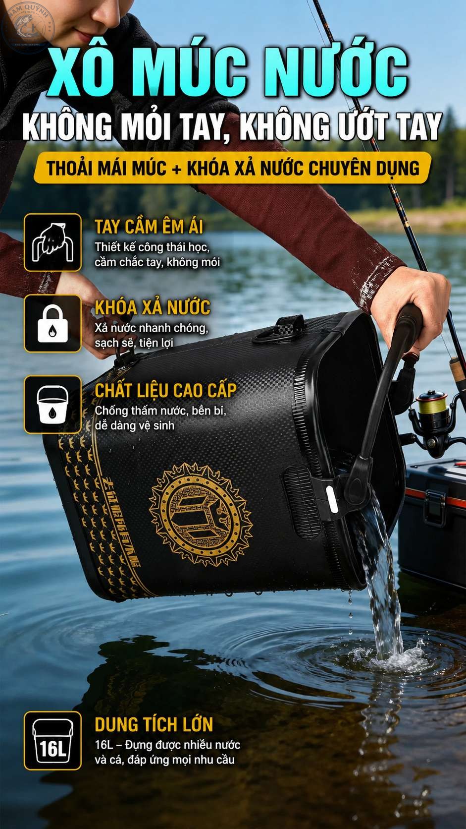 Xô Múc Nước, Đựng Cá Cao Cấp Mingtu Chính Hãng - HPK32 Xô Múc Nước, Đựng Cá Cao Cấp Mingtu Chính Hãng - HPK32