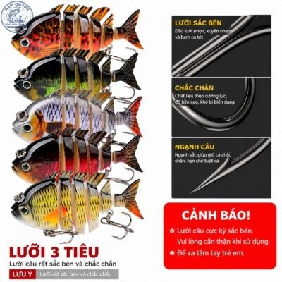 Mồi Cá Giả Luya 6 Khúc 16g-MO99