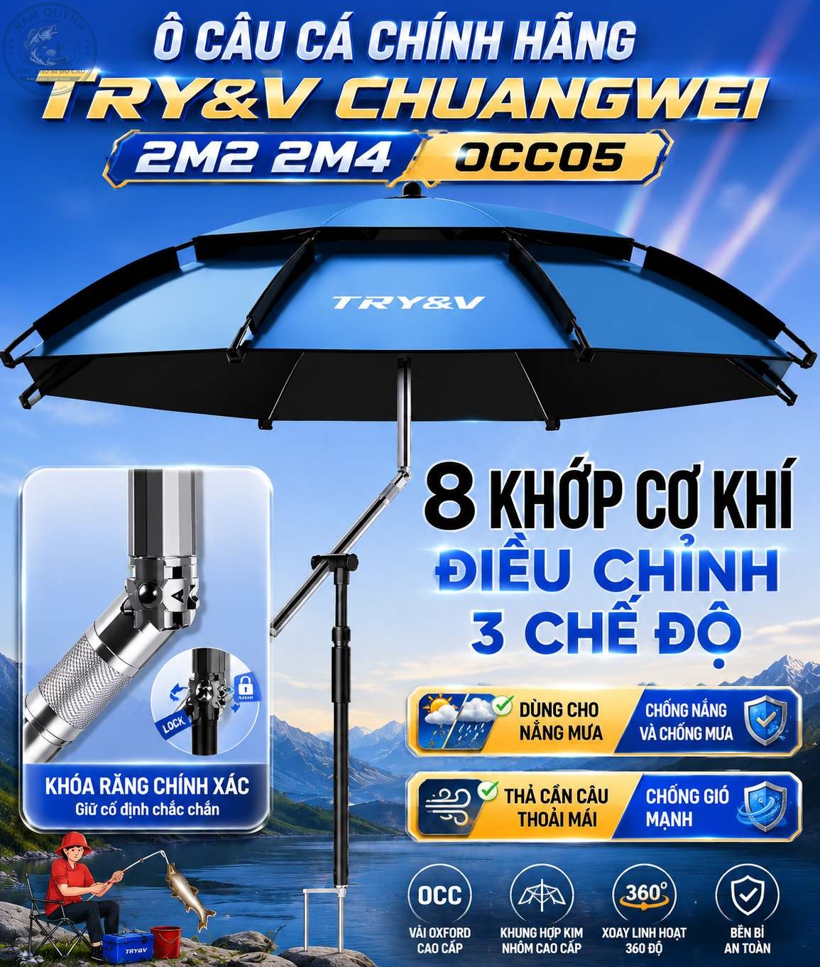 Ô CÂU CÁ CHÍNH HÃNG TRY&V CHUANGWEI 2M2 - 2M4 OCC05 Ô CÂU CÁ CHÍNH HÃNG TRY&V CHUANGWEI 2M2 - 2M4 OCC05