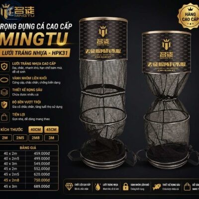 Rọng Đựng Cá Cao Cấp MINGTU Lưới Tráng Nhựa Mẫu Mới-HPK31