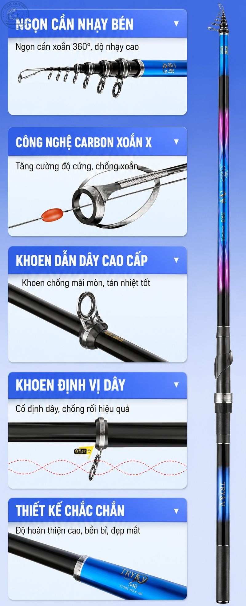 CẦN CÂU ISO CHUANGWEI TRY&V CHÍNH HÃNG CỨNG 5-CC40 CẦN CÂU ISO CHUANGWEI TRY&V CHÍNH HÃNG CỨNG 5-CC40
