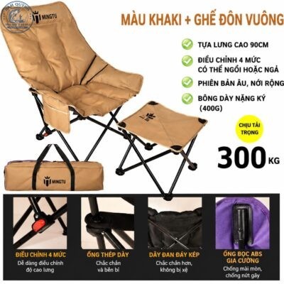 Ghế Dã Ngoại Dài, Câu Cá Mingtu Chính Hãng-HPK30