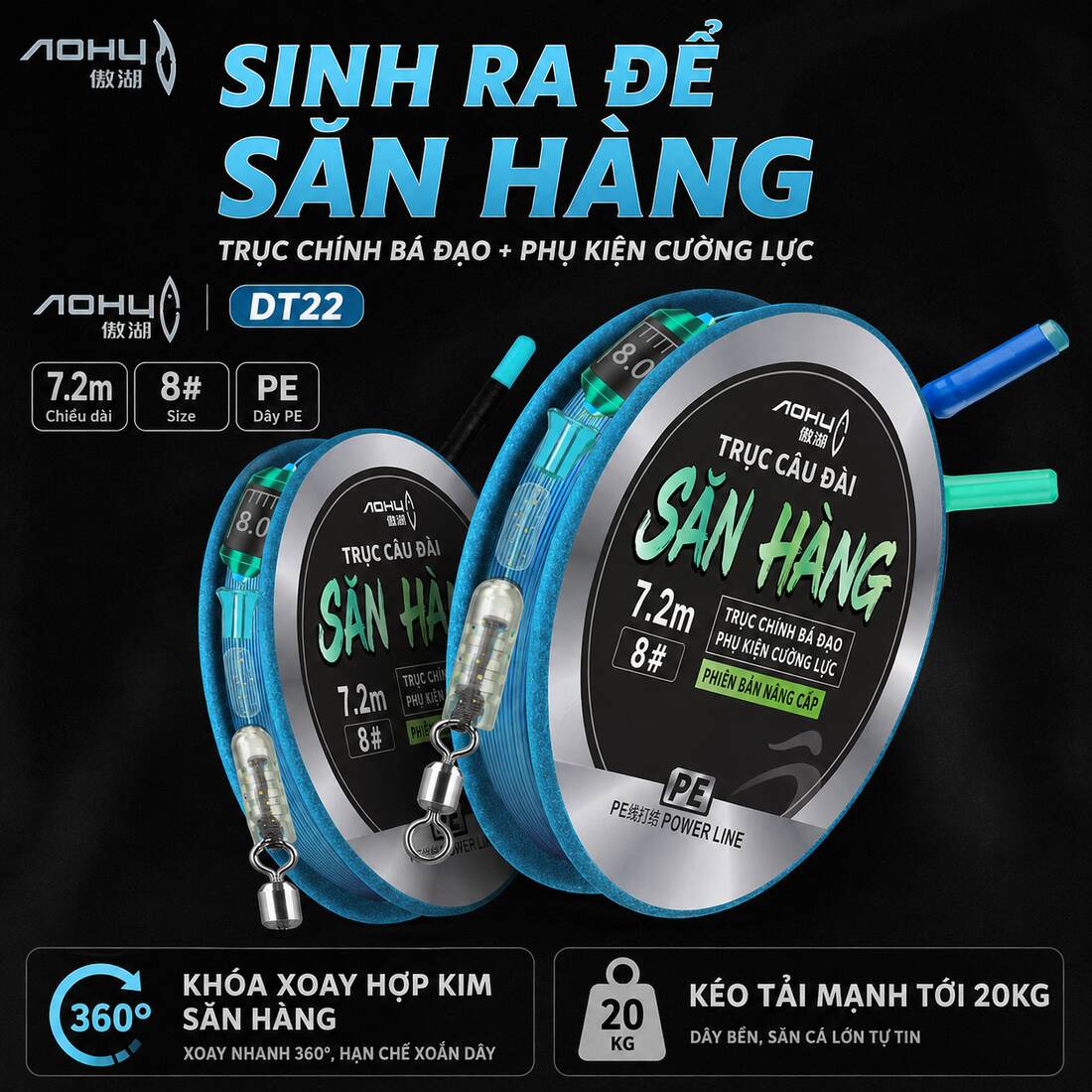 TRỤC CÂU ĐÀI SĂN HÀNG CHÍNH HÃNG AOHU DT22
