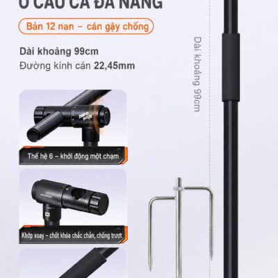 Cán Dưới Ô Câu Cá Đa Năng Chính Hãng Bennuo PK193