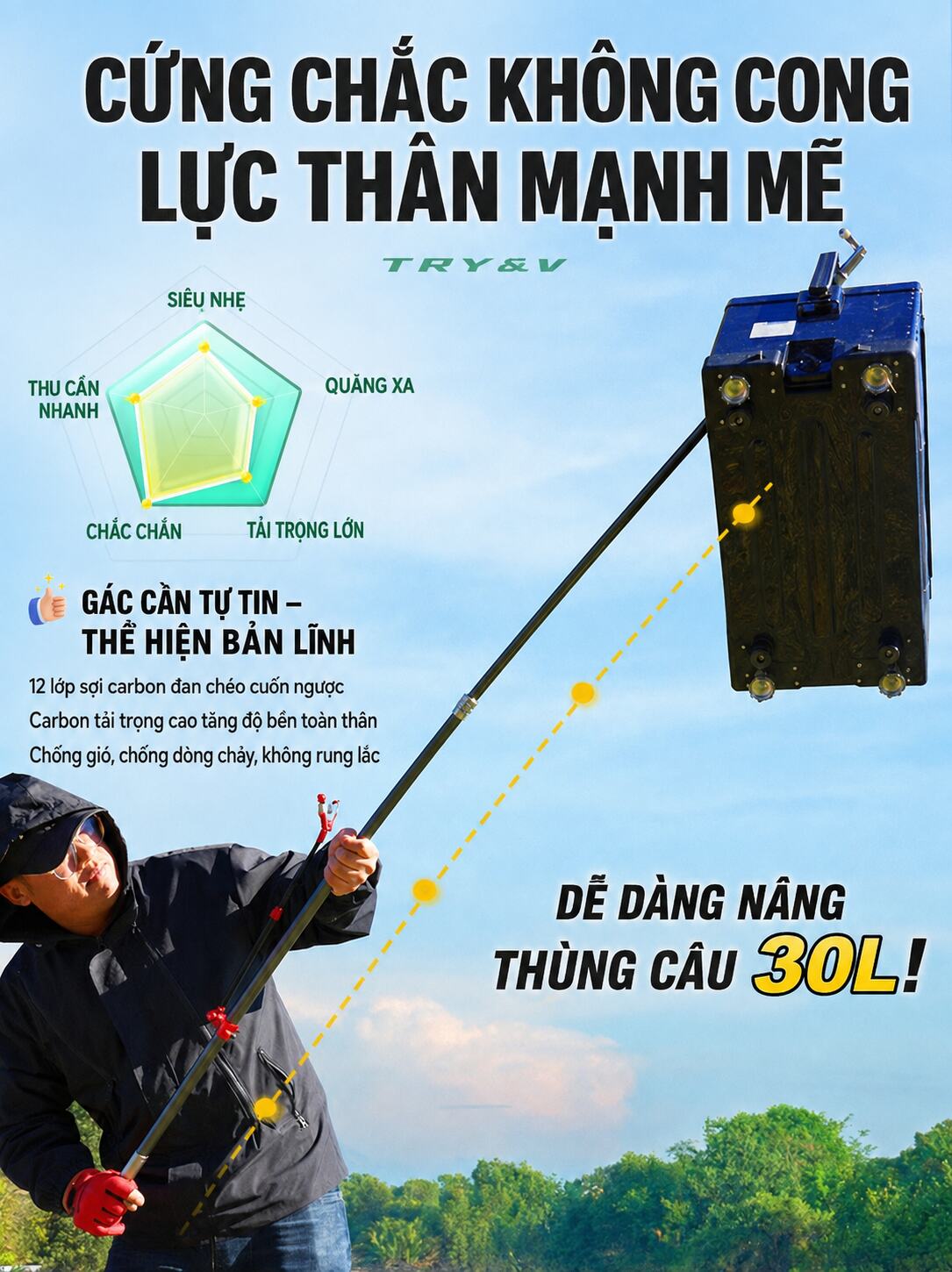 GÁC CẦN SĂN HÀNG CHÍNH HÃNG CHUANGWEI TRY&V – GK01 GÁC CẦN SĂN HÀNG CHÍNH HÃNG CHUANGWEI TRY&V – GK01