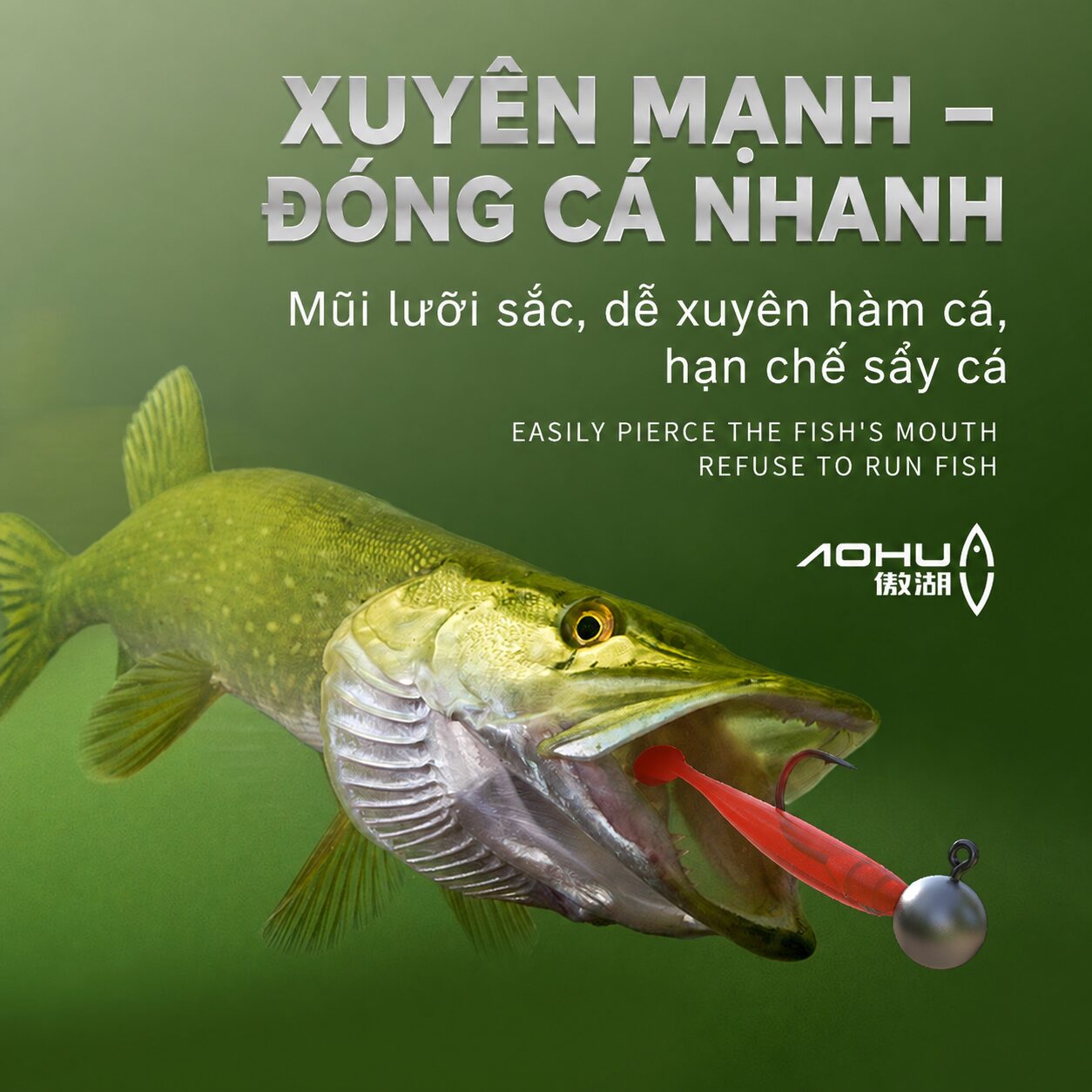 Hộp 25 lưỡi JigHead AOHU 4X chính hãng LC111 - ảnh 5