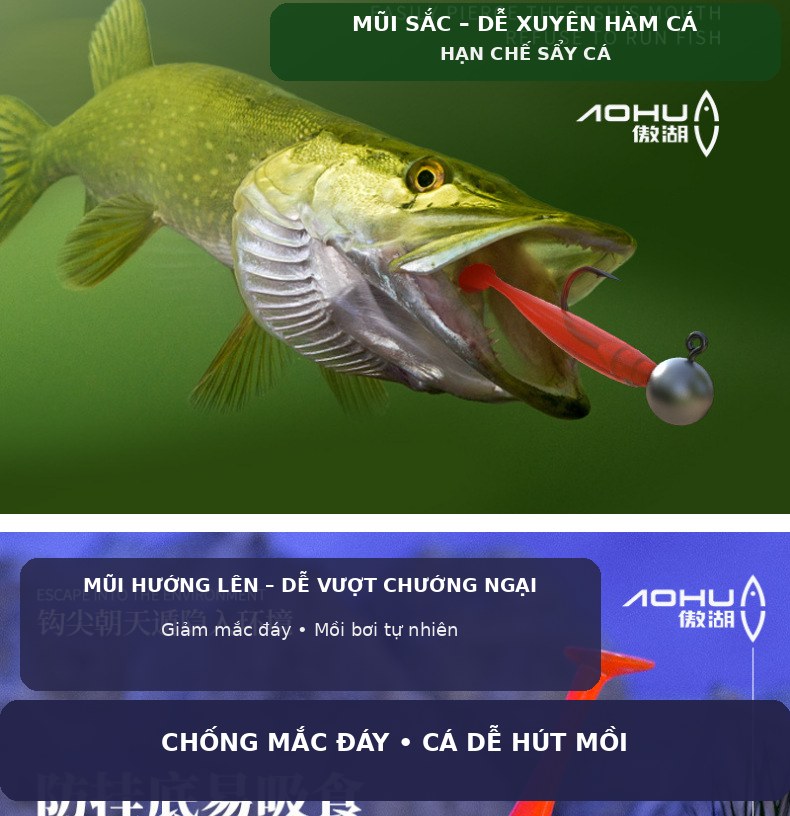 SET 50 CHIẾC LƯỠI JIGHEAD ĐẦU TRÒN AOHU CHÍNH HÃNG – LC113 SET 50 CHIẾC LƯỠI JIGHEAD ĐẦU TRÒN AOHU CHÍNH HÃNG – LC113