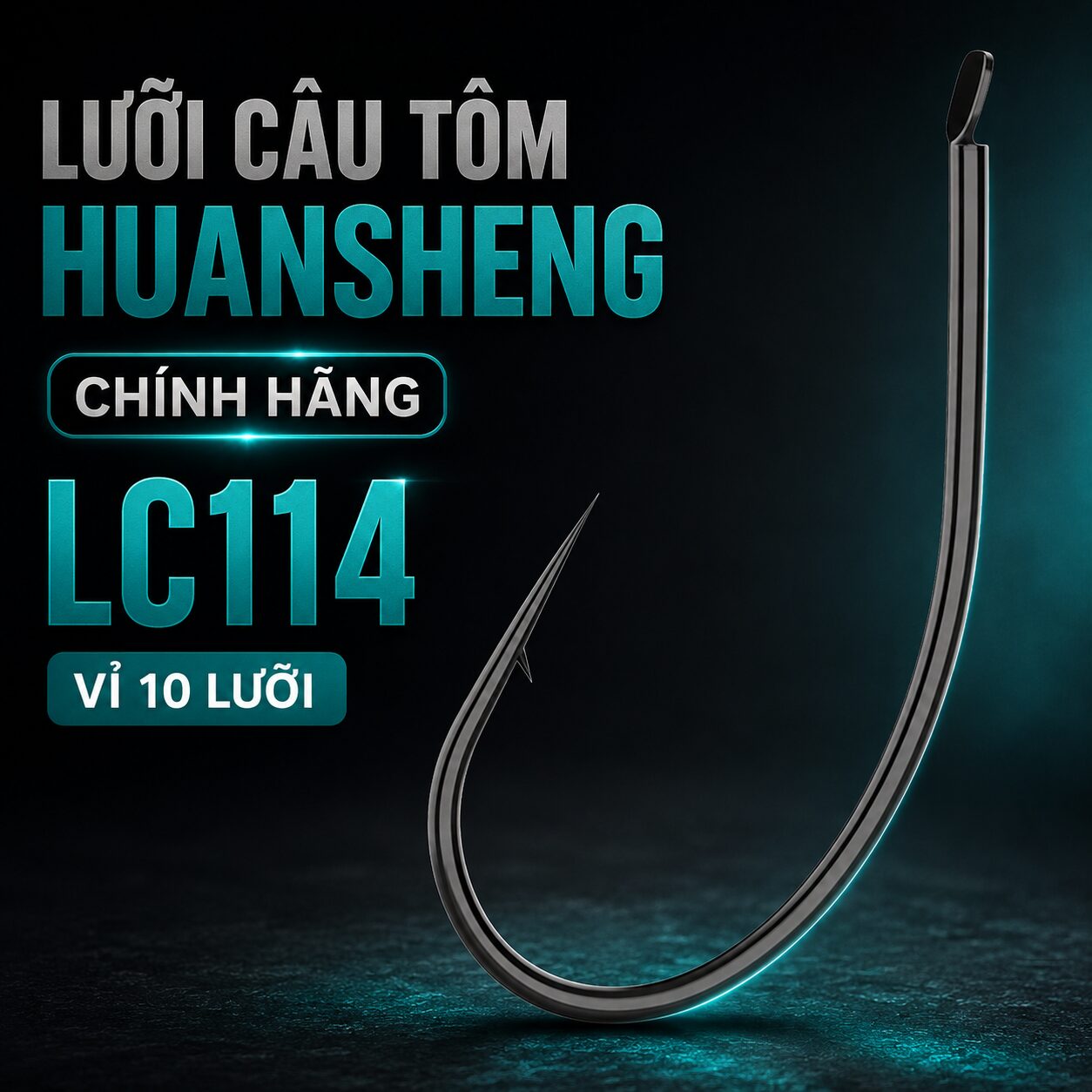 VỈ 10 LƯỠI CÂU TÔM CHÍNH HÃNG HUANSHENG – LC114