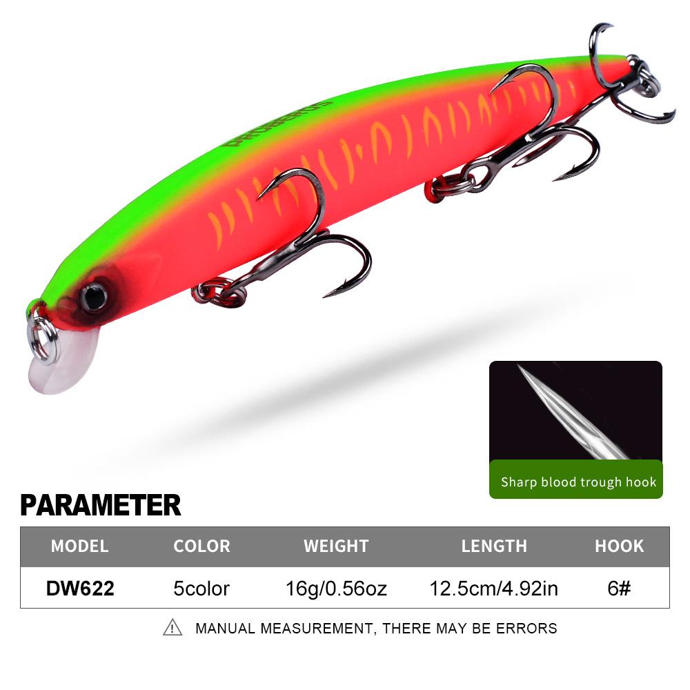 Thông số mồi Minnow chìm PROBEROS MO127 12,5cm 16g