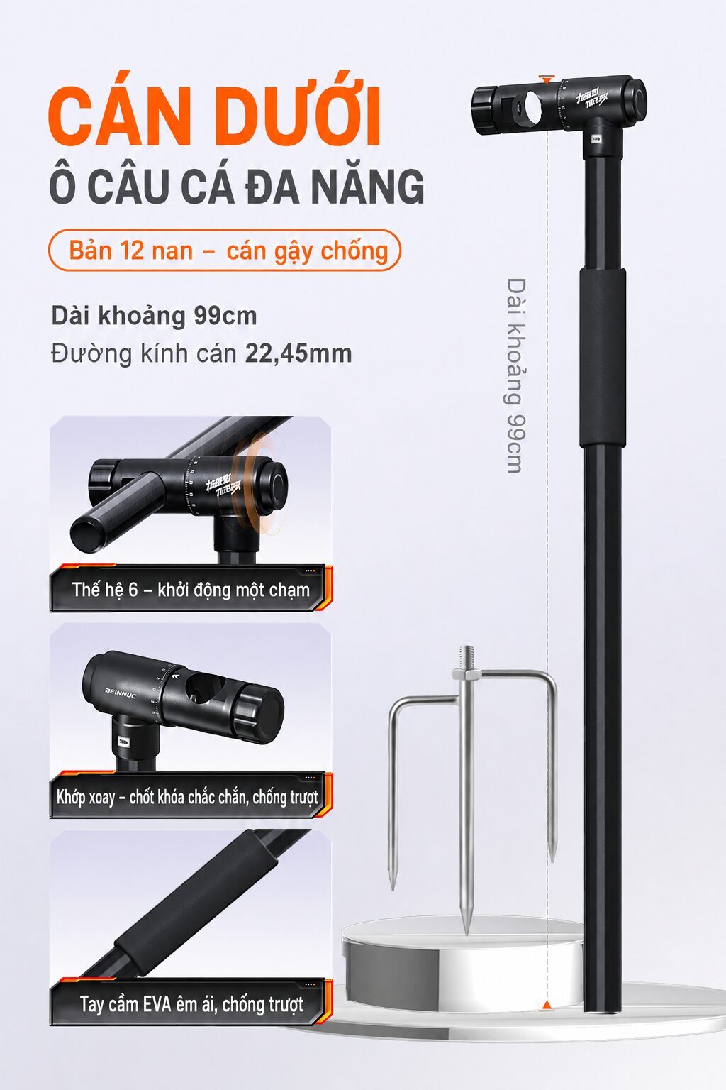 Cán dưới ô câu Chính Hãng Bennuo PK193 - ảnh 1