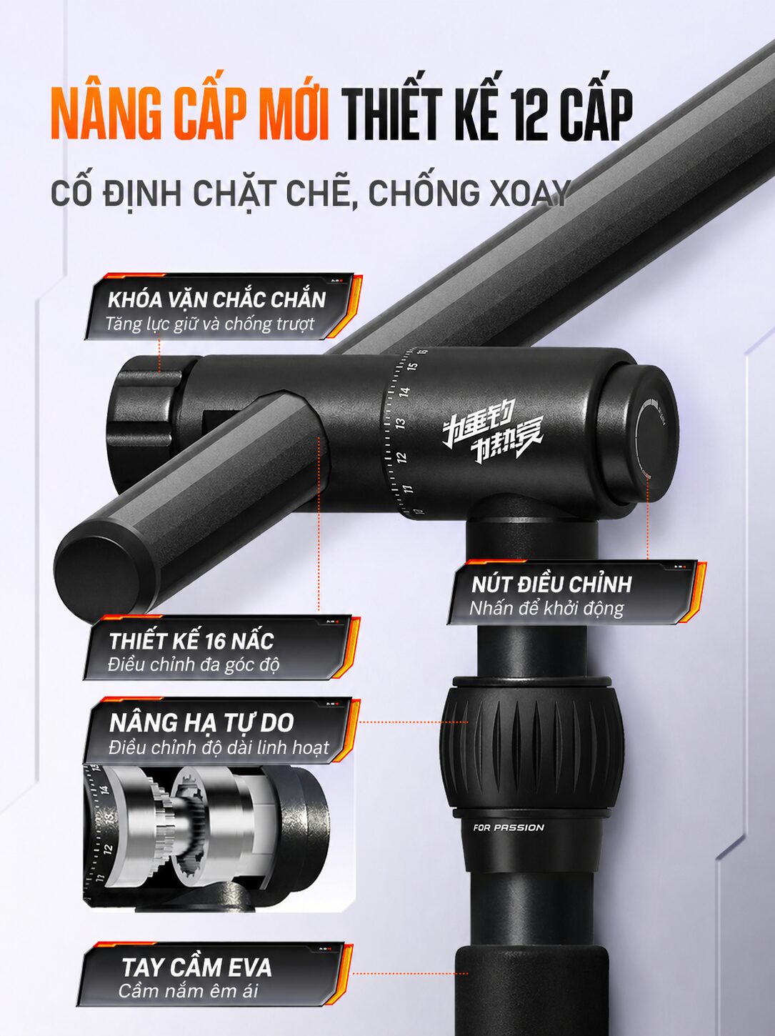 Cán dưới ô câu Chính Hãng Bennuo PK193 - ảnh 3