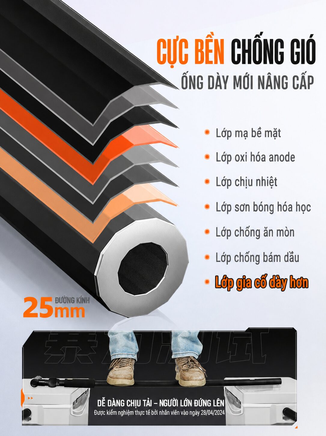 Cán dưới ô câu Chính Hãng Bennuo PK193 - ảnh 4