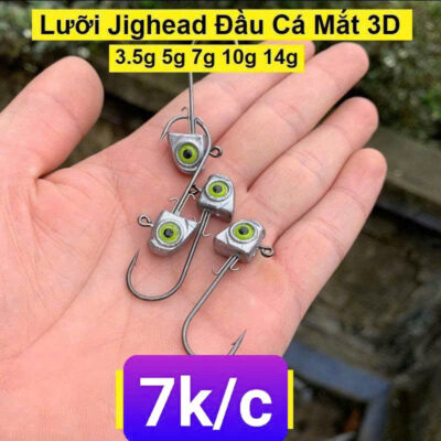 Lưỡi Jighead đầu cá chì mắt 3D – LC40