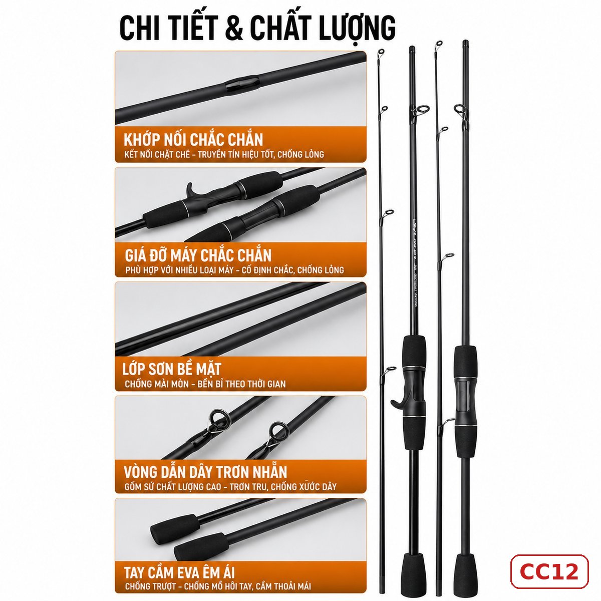 CẦN CÂU LURE FIASST CHÍNH HÃNG (Có bán ngọn thay thế) – CC12 CẦN CÂU LURE FIASST CHÍNH HÃNG (Có bán ngọn thay thế) – CC12