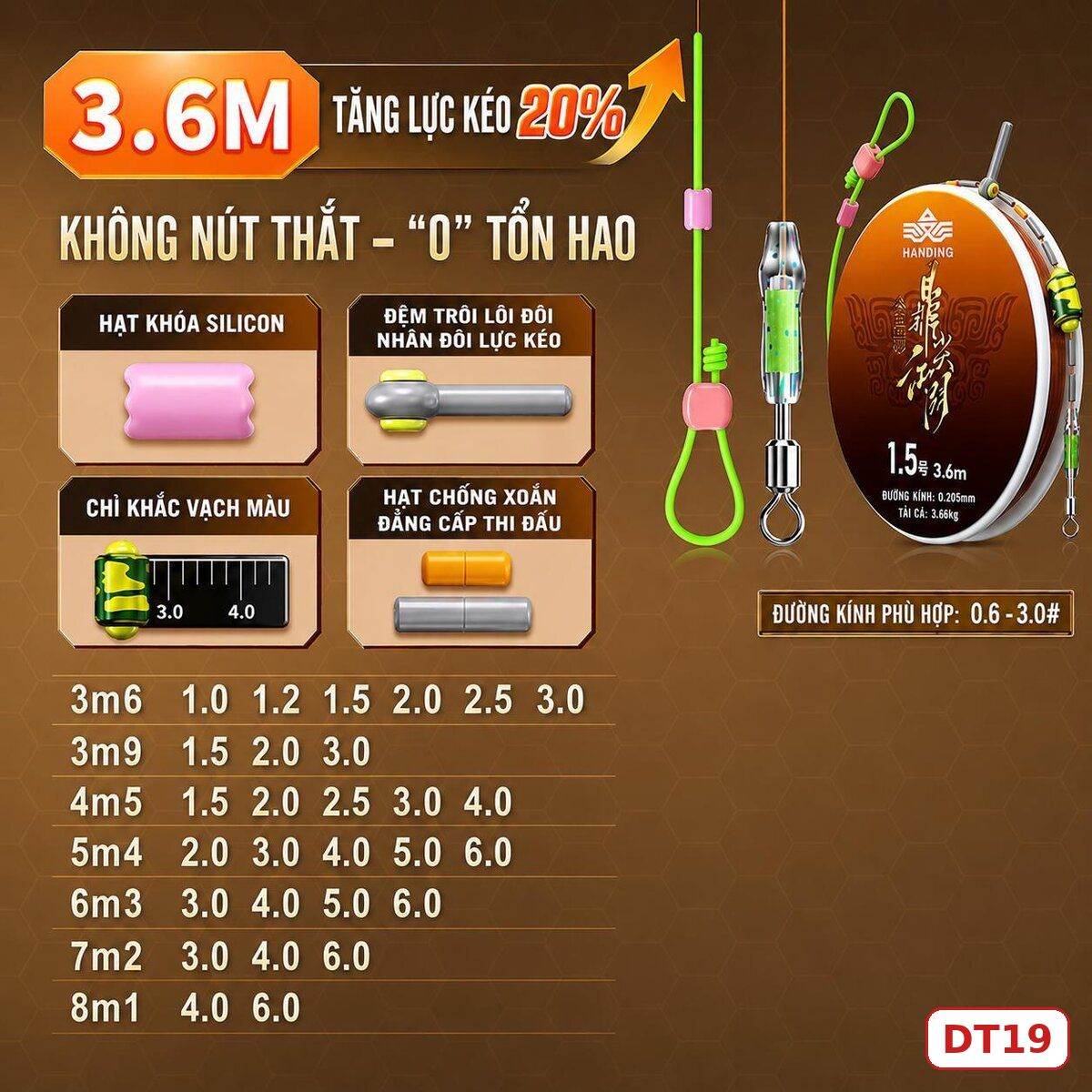 TRỤC CÂU ĐÀI KHÔNG NÚT THẮT CHUANZE NÂU CHÍNH HÃNG – DT19 TRỤC CÂU ĐÀI KHÔNG NÚT THẮT CHUANZE NÂU CHÍNH HÃNG – DT19