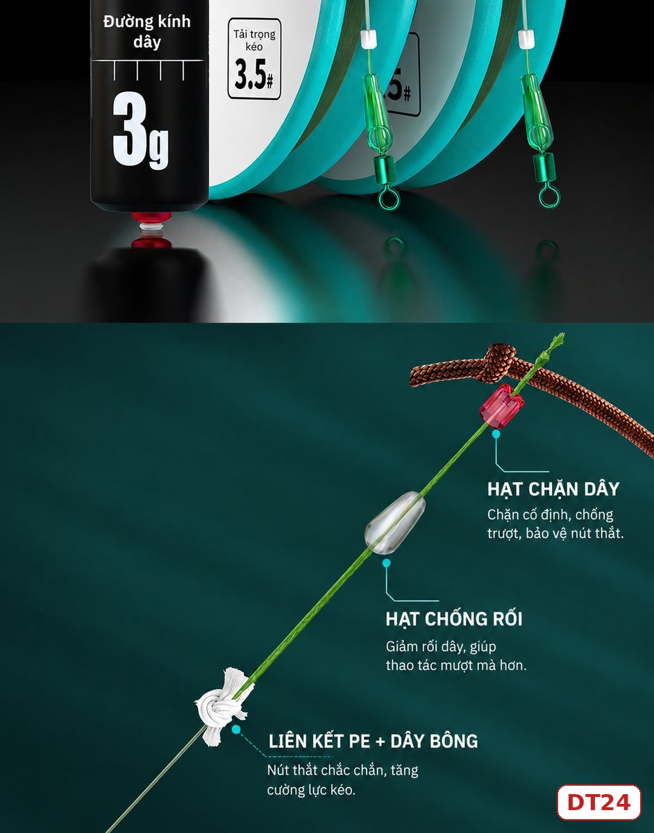 Dây Trục Chép Tàng Hình Aohu Chính Hãng-DT24 Dây Trục Chép Tàng Hình Aohu Chính Hãng-DT24