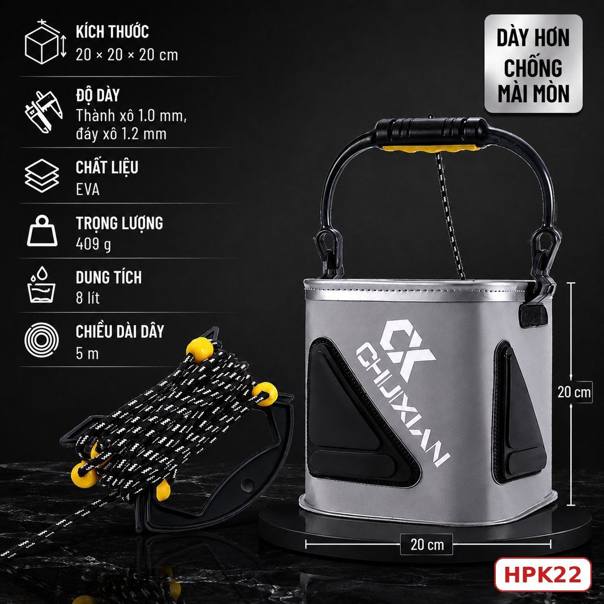 XÔ ĐỰNG CÁ, MÚC NƯỚC, ĐỰNG MỒI GẤP GỌN CHUIXIAN CHÍNH HÃNG-HPK22 XÔ ĐỰNG CÁ, MÚC NƯỚC, ĐỰNG MỒI GẤP GỌN CHUIXIAN CHÍNH HÃNG-HPK22
