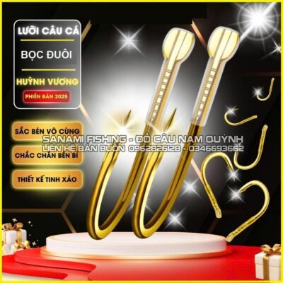Lưỡi Câu Cá Huỳnh Vương Vàng Bọc Đuôi-LC15