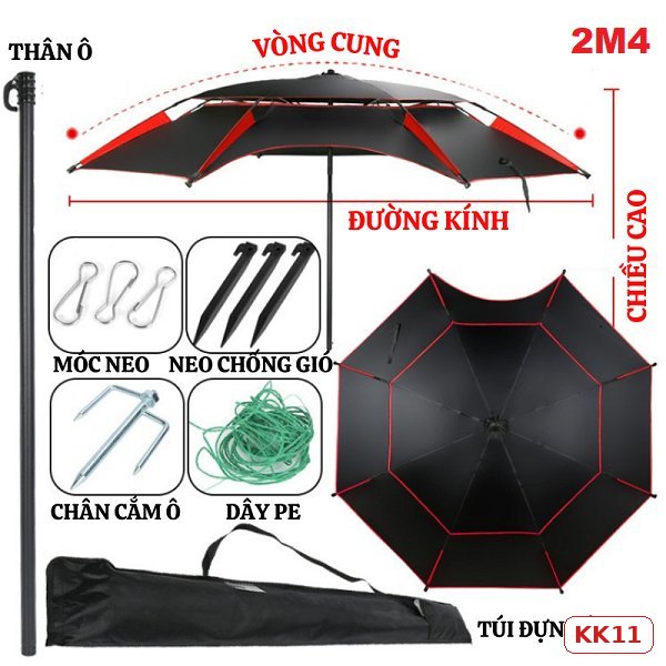 Ô 2 Tầng Màu Đen Cao Cấp - KK11 Ô 2 Tầng Màu Đen Cao Cấp - KK11