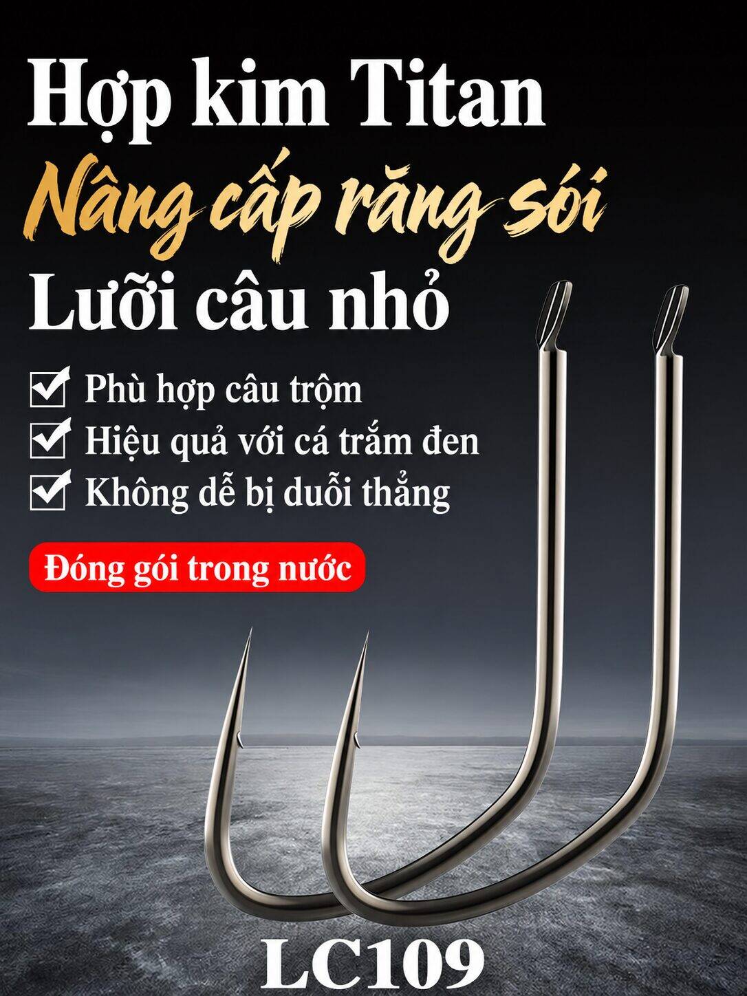 Lưỡi Câu Răng Sói Cải Tiến Hợp Kim Titan Vỉ 30 Chiếc Chính Hãng Huansheng – LC109