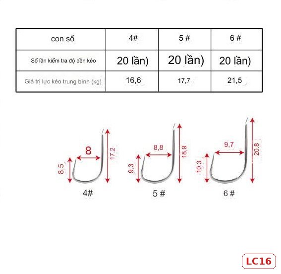 Lưỡi bạc săn hàng không ngạnh LC16