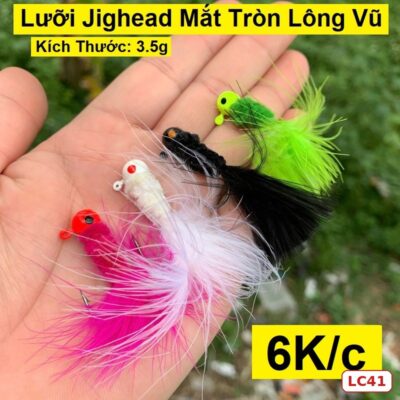 Lưỡi Jig đầu tròn lông vũ 3,5g LC41