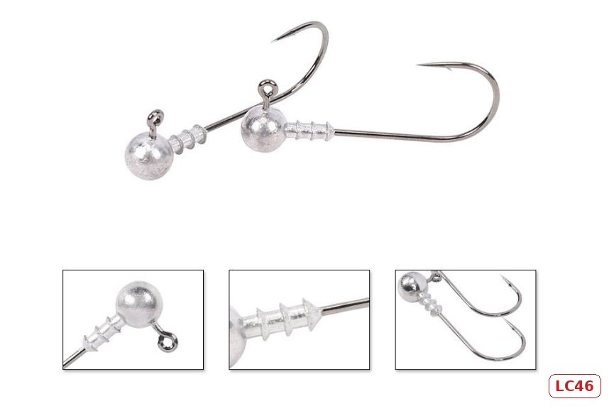 Vỉ 3 Lưỡi Jighead Đầu Chì Tròn Chuyên Dùng Cho Mồi Mềm Câu Lure - LC46 Vỉ 3 Lưỡi Jighead Đầu Chì Tròn Chuyên Dùng Cho Mồi Mềm Câu Lure - LC46