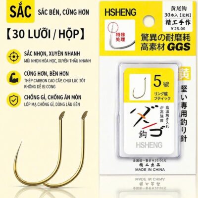 LƯỠI HUANSHENG ĐUÔI VÀNG-CÓ NGẠNH VÀ KHÔNG NGẠNH LC72
