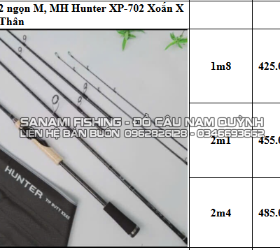 Lure 2 Ngọn M, MH Hunter XP-702 Xoắn X Toàn Thân 1m8 - LA