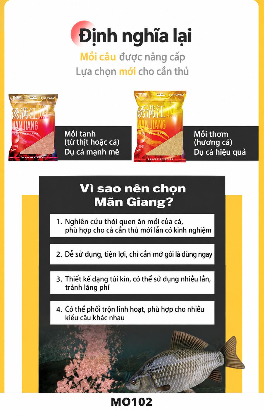 Mồi Câu Tổng Hợp Hương Cá Chính Hãng Chuangwei Try&V – MO102 Mồi Câu Tổng Hợp Hương Cá Chính Hãng Chuangwei Try&V – MO102