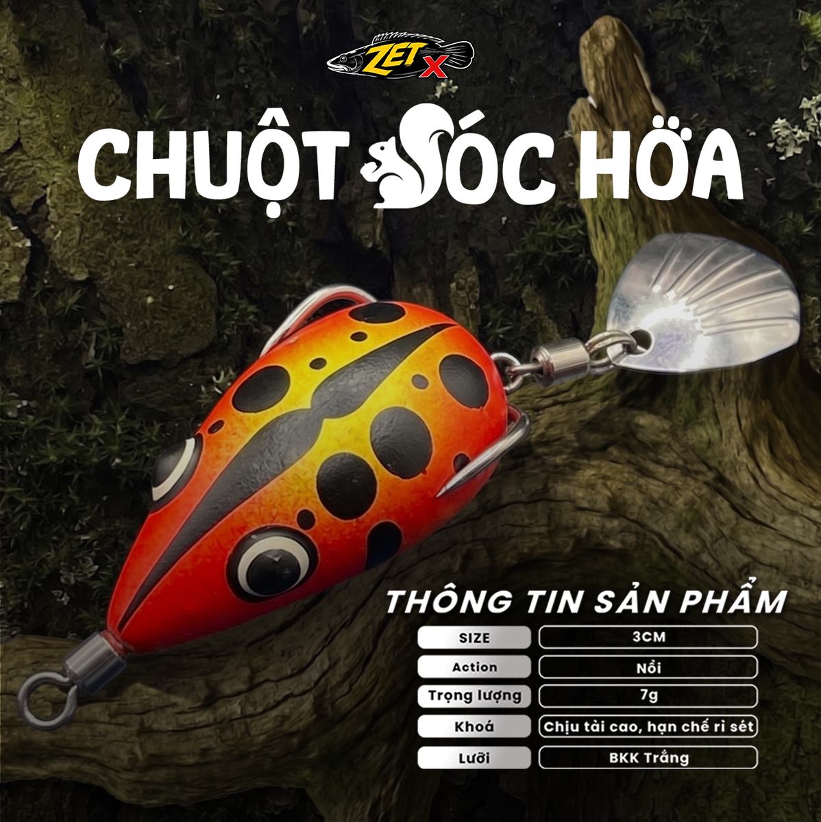 Nhái Hơi Mando Chuột Sóc Hoa Chính Hãng – MO124 Nhái Hơi Mando Chuột Sóc Hoa Chính Hãng – MO124